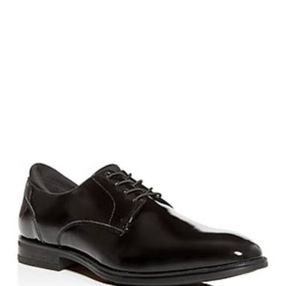 Kenneth Cole Mens Futurepod Plain-Toe Patent Leather Oxfords